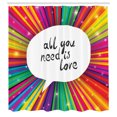 thumbnail image 3 of Ambesonne Colorful Shower Curtain, Hippie Retro Words, 69"Wx84"L, White, 3 of 5