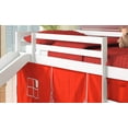 thumbnail image 3 of Donco Kids Wooden Twin Loft Bed with Red Tent, Slide and Safety Rails, Red/White, 3 of 5