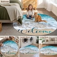 thumbnail image 6 of Ocean Beach Round Area Rugs 3 ft, Welcome Washable Small Area Rug with Non-Slip Sturdy Edge Binding Round Front Door Mat Floor Carpet for Entryway, 6 of 9