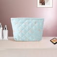 thumbnail image 5 of Unique Bargains 1 Pc Plaid Bow Makeup Bag Blue Polyester, 5 of 5