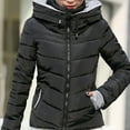 thumbnail image 5 of Viikei Women Coats Clearance Down Jackets for Women Cotton Coats Womens Hoodie Outwear Pocket Solid Warm Down Jacket Coat, 5 of 9