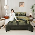 thumbnail image 4 of Homewish Abstract Camo Gamer 3-Piece Full Size Comforter Sets For Kids Teens Adults,Video Game Bedding Comforter Set,Black Green Camouflage Lightweight Bedding Sets,Super Cozy Room Decor,Reversible, 4 of 8