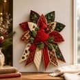 thumbnail image 2 of Yangka Christmas Door Hanger Oversized Quilted Red Cardinal Bird Design, Holiday Fabric Wreath Decoration For Front Door Indoor Outdoor Winter Home Decor, 2 of 6