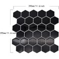 thumbnail image 2 of 5 piezas de papel tapiz de azulejos de imitación de material PET, pegatinas de pared estereoscópicas 3D, papel tapiz autoadhesivo impermeable para cocina y baño (blanco y negro) brillar Electrónica, 2 of 5