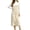Beige, variant on Women's Corduroy Pinafore Dress, V Neck Sleeveless Midi Dress Adjustable Strap Overall, Side Pocket Loose Fit, Solid Color Fall Winter, Layering Casual Dress