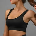 thumbnail image 7 of Feancey Seamless Padded Bras for Women Full Coverage Sports Bra Comfy Breathable Push up Wireless Brassiere Workout Yoga Tank Top Black L, 7 of 7