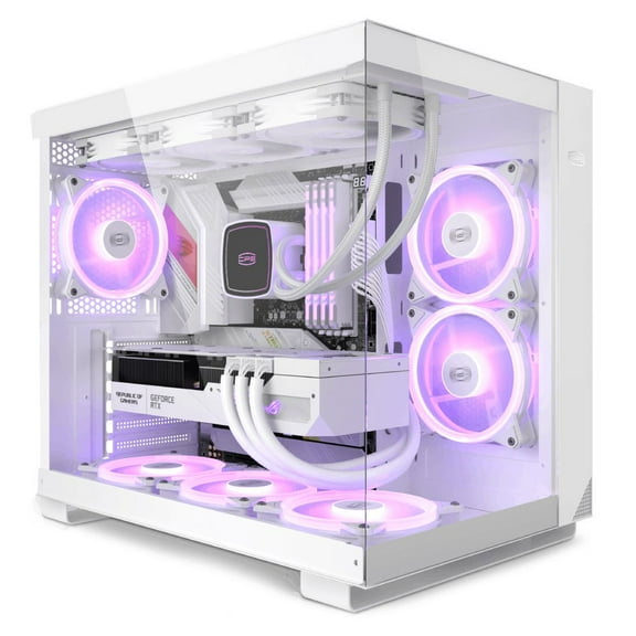 PCCOOLER CPS - C3 T500 ARGB White - Mid Tower - Gaming Desktop Case with 6 ARGB Fans - ATX/M-ATX/ITX - 270 Column Free Panoramic View - 360MM Radiator & 400MM GPU Support-C3T500 ARGB WH
