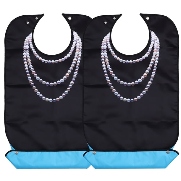 BRIGHTFUFU 2 baberos ajustables reutilizables para adultos, fundas lavables para ropa.
