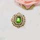 thumbnail image 4 of Broche de cristal victoriano Perfecl esmeraldas en apariencia de flor color verde, 4 of 8