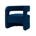 thumbnail image 2 of Jeppe Navy Velvet Accent Chair - Upholstered, Open Back, Barrel, 2 of 10