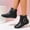 Black, variant on POROPL Ankle Boots for Women Fashion Flat Side Zip Up Buckle Shoes,Boots for Women Size 9.5