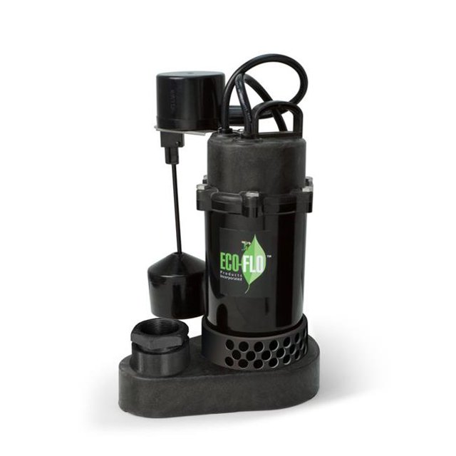 Ecoflo Pompe de Vidange Submersible en Aluminium 1 par 3 HP 3600 Gph