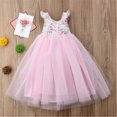 thumbnail image 2 of Bagilaanoe Little Girl Party Dress Floral Print Sleeveless A-line Princess Dresses 1T 2T 3T 4T 5T 6T 7T Kid Patchwork Tulle Skirt Formal Gown Dresses, 2 of 7