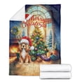 thumbnail image 2 of Merry Christmas Cocker Spaniel Santa Hat Xmas Tree Winter Holiday Cozy Fleece Blanket Cockers Dog Lover Gifts Warm Soft Throw Blanket - 01013, 2 of 5