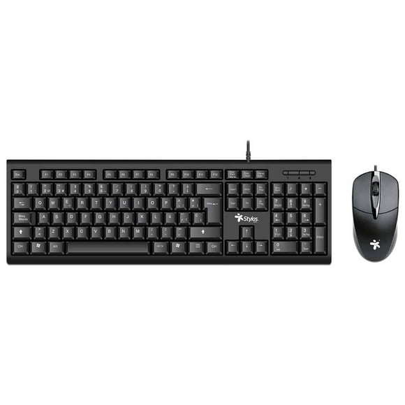 Kit de Teclado y Mouse Stylos STPKTM4B USB Negro Stylos