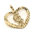 thumbnail image 2 of Precious Stars 14K Yellow Gold Diamond-cut Heart-shaped Initial Letter 'J' Pendant - No Chain, Pendant Only, 2 of 4