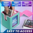 thumbnail image 3 of shiyou-Card Deck Box with MTG Commander Display, Patented Design Card Deck Case Holds 100+ Double-Sleeved Cards, PU Leather Cards Storage Box For TCG with 2 Dividers, 1 Toploader (Turquoise&Pink), 3 of 4