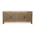 thumbnail image 5 of Treasure Trove Augustine Brown & Jute Four Door Wood Credenza, 5 of 8