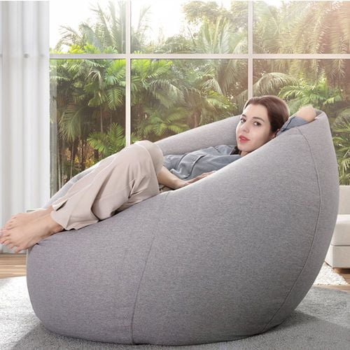 Lazy Lounger Bean Bag Storage Chair Cover for Adults and Kids Indoor Outdoor for Home Garden Lounge Living Room Blue, 7080cm Classic Bean Bag Sofa Chairs Without Filler