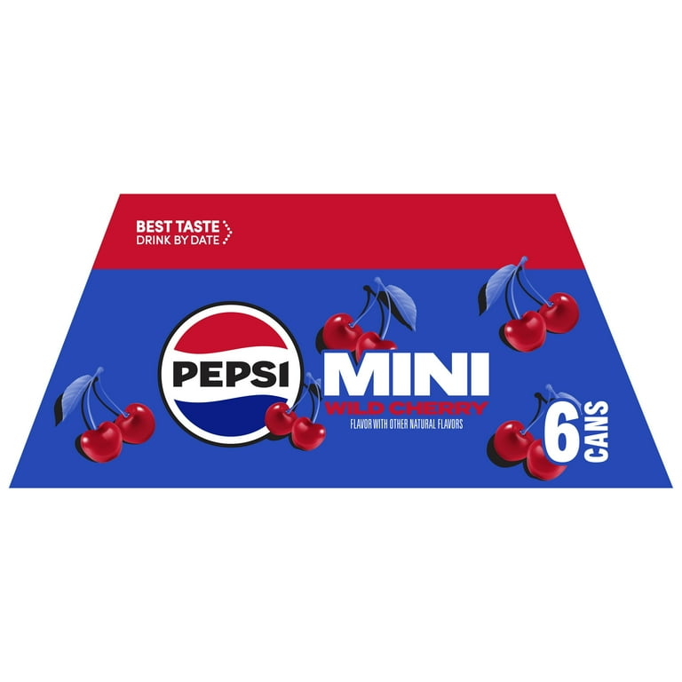 Pepsi Soda Wild Cherry Soda Pop, 7.5 Fl Oz 6 Pack, Paperboard