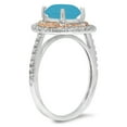 thumbnail image 4 of 2.6 ct Round Cut Simulated Turquoise with Simulated Diamond Halo Accents 14K White/Rose Gold Womens Engagement Ring, 4 of 5