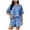 Blue, variant on GEWSEY 2 Piece Sets Women Striped Tee Shirt Shorts Set Short Sleeve Loose Fit Shirt Elastic Waist Shorts Lounge Outfits Set (Coffee, L)