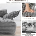 thumbnail image 3 of Reliancer 67.7" Oversized Chaise Lounge Chair Indoor, Faux Fur Upholstered Boneless Sofa Bed, Deep Seat Sleeper Couch Reading Chairs with Armrest, Cloud Sofas Couches for Living Room, Light Gray, 3 of 9