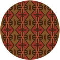 thumbnail image 1 of Ahgly Company Tapis d'Intérieur Rond Lavable en Machine Transitionnel Acajou Brun, 3 Pieds Rond, 1 of 7