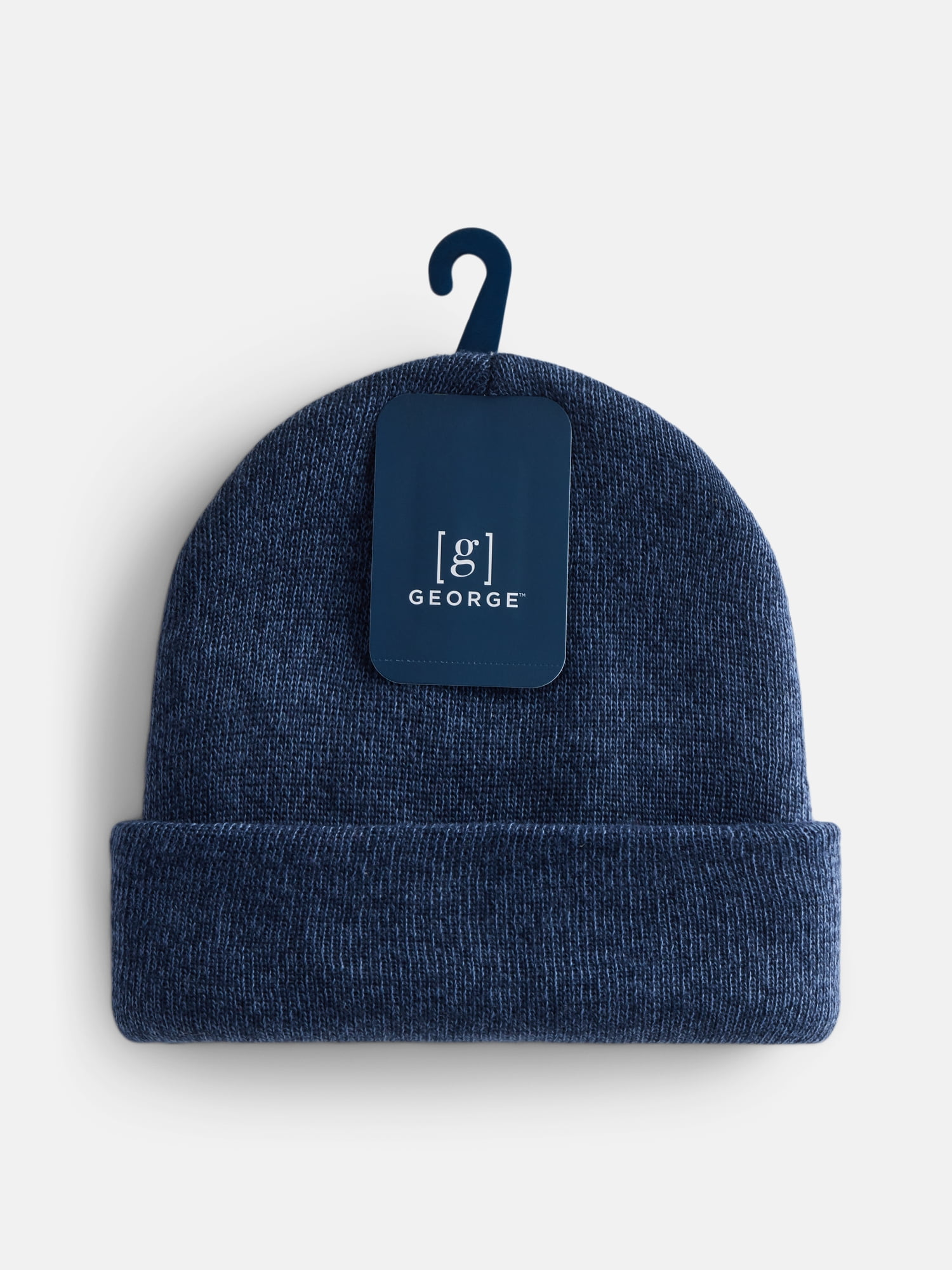 George Men's Knit Cuffed Beanie Hat, Navy