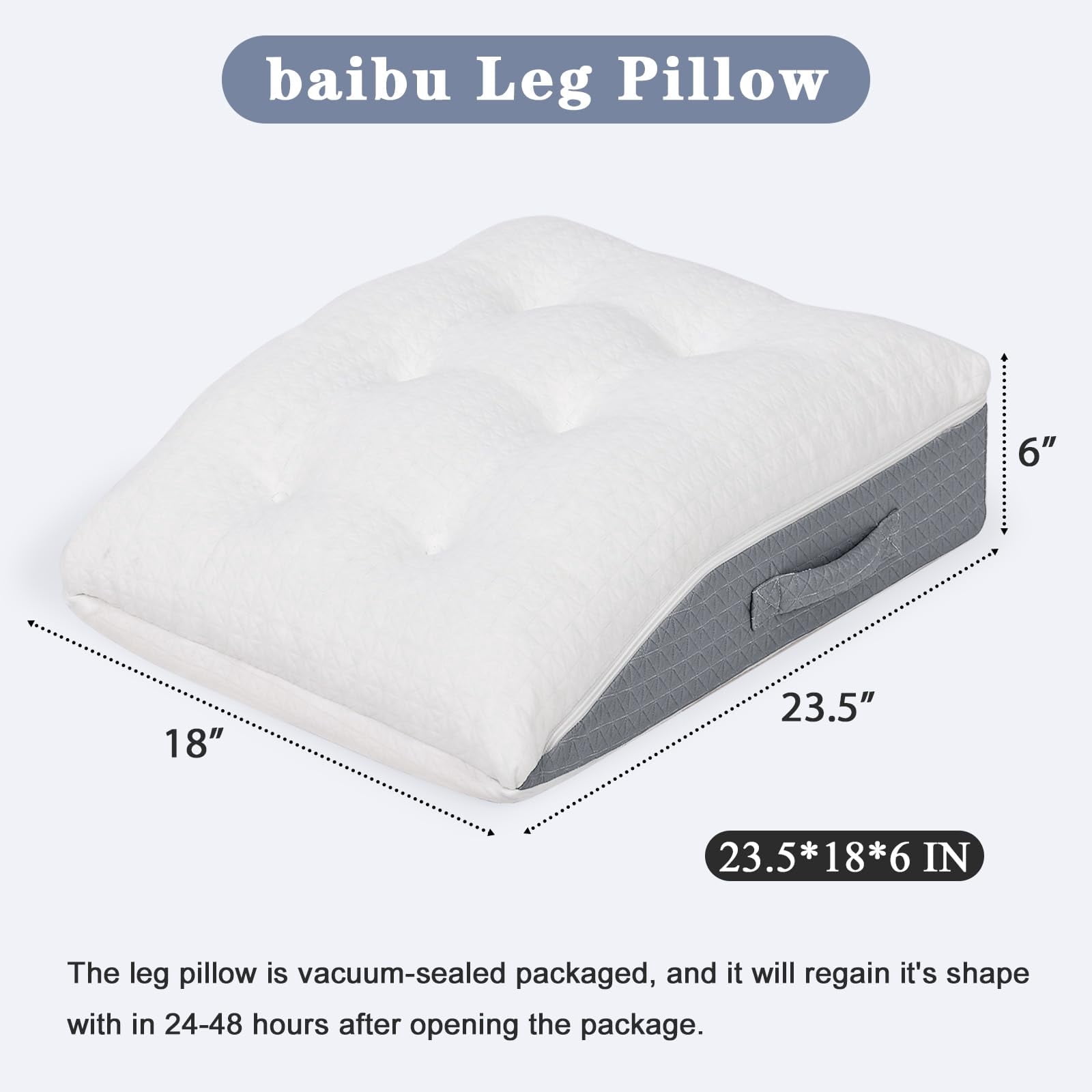 baibu Leg Elevation Pillow for Sleeping Memory Foam Wedge Pillows Leg Pillow for Swelling After Surgery Knee Hip Ankles Pain Relief