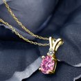 thumbnail image 2 of Gem Stone King 18K Yellow Gold Plated Silver Pendant with Chain Pink Moissanite Diamond (1.45 Cttw), 2 of 4
