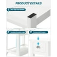 thumbnail image 5 of Tapoja End Table Living Room, Narrow Nightstand with Darwer and Shelf, 3-Tier Sofa Side Table for Small Space, White, 5 of 7