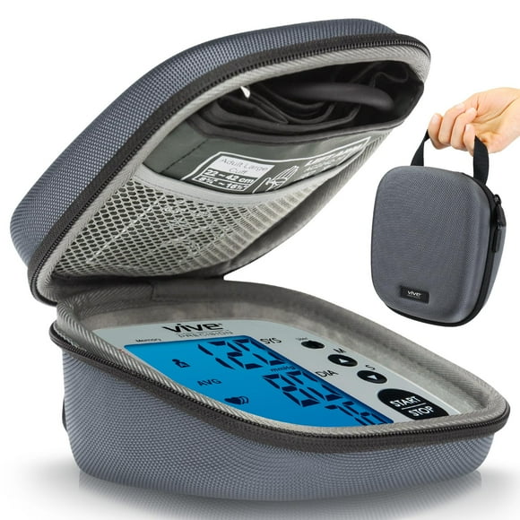 Estuche para tensiómetro Vive Precision - Bolsa rígida de viaje para uso médico - Brazalete portátil universal para presión arterial (BPM) - Reemplazo de bolsa para accesorios de salud con correa de t