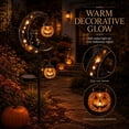 thumbnail image 4 of Solar Halloween White Ghost & Pumpkin Moon Garden Stake Light, Outdoor Waterproof LED Halloween Yard Decoration with Crescent Moon, Hanging Jack-o'-Lantern Lantern for Garden, Patio, Walkway, Porch, 4 of 8