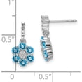 thumbnail image 4 of 14K White Gold Blue Topaz And Diamond Earrings (Width 7.5) (Length 15.5) - Jbsp, 4 of 5