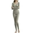 thumbnail image 2 of Wensltd Women's Winter Seamless Thermal Underwear Set Round Neck Long Sleeve Tight Fit Warm Clothing, 2 of 9