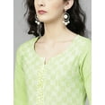 thumbnail image 6 of Pannkh Women's Printed Chambray Kurta With Bell Sleeves, 6 of 10