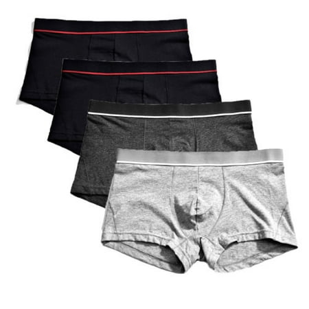 Men's Solid Color Boxer Briefs Breathable Sexy Soft Cotton Underwear