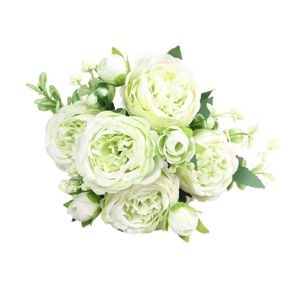 Artificial Peony Bouquet,12.6" Pink Faux Peony Silk Flowers Realistic Fake Flower Arrangement for Wedding Centerpieces,Home Table Decor,Bridal Shower,Party,office & Outdoor Garden