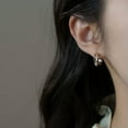 thumbnail image 3 of EOEMY 925 Sterling Silver 5mm Width Band Half Hoop Design Stud Earrings-Rose Gold, 3 of 6