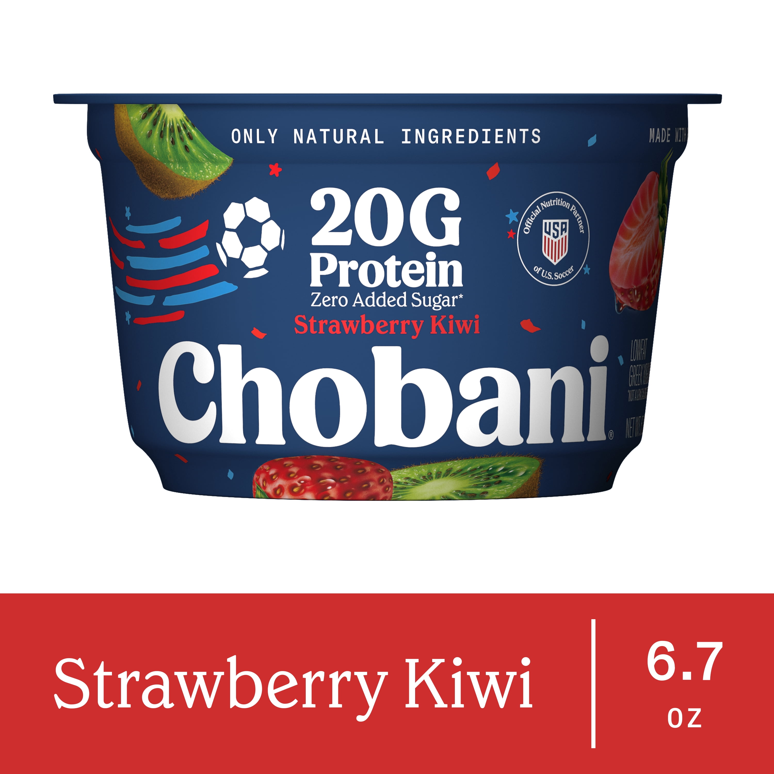 Chobani 20G Protein Low-Fat Greek Yogurt Strawberry Kiwi 6.7oz Cup