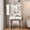 White, variant on Aukfa Makeup Vanity Set with Power Outlet, Mirror & Adjustable LED Lights for Small Bedroom,White