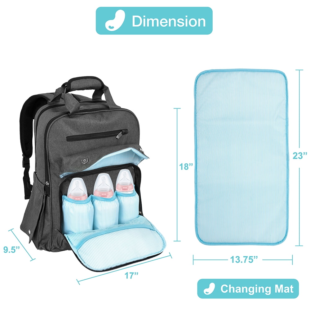 Diaper Bag Backpack Large Multifunctional Travel with Changing Pad Nappy Bag