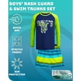 thumbnail image 2 of Quad Seven Boys' Rash Guard Set - 4 Piece Swim Trunks and Long Sleeve Swim Shirt Bathing Suit for Boys (5-12), 2 of 7