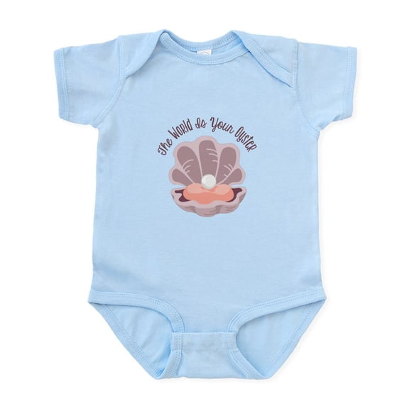 CafePress - The World Is Your Oyster Body Suit - Baby Light Bodysuit, Size Newborn - 24 Months