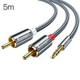 thumbnail image 1 of thinsony Essager 3.5mm to RCA Braided Cable Splitter Cord TV Computer Amplifier Audio Adapter Cable, 5 Meter, 1 of 6