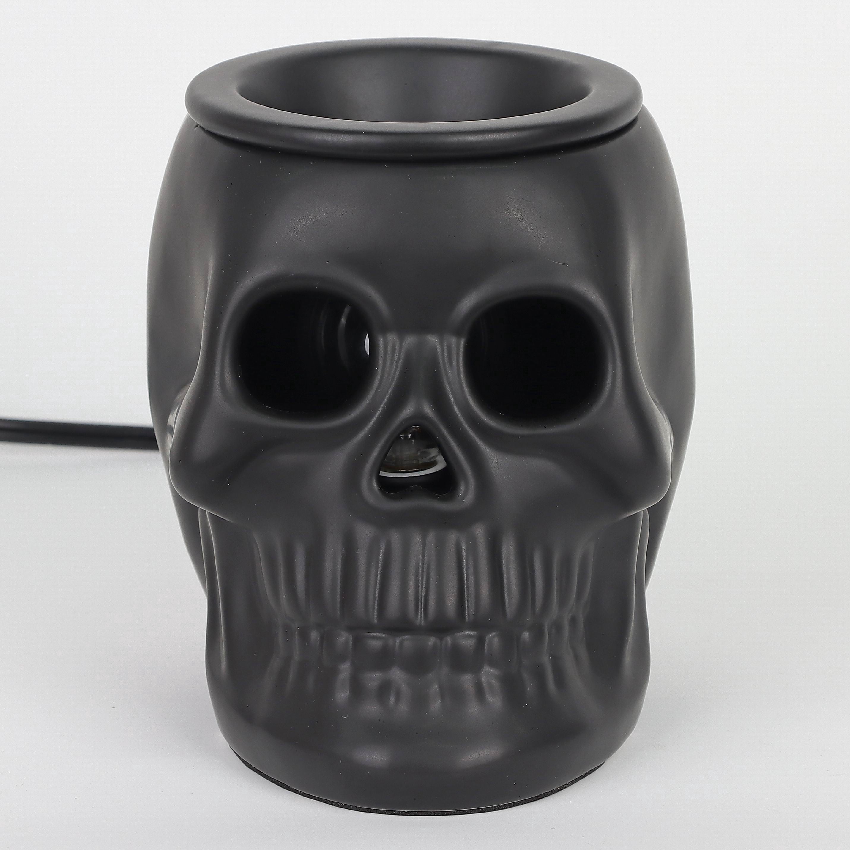 Ceramic Skull Electric Wax Warmer, Black, Halloween by Way To Celebrate