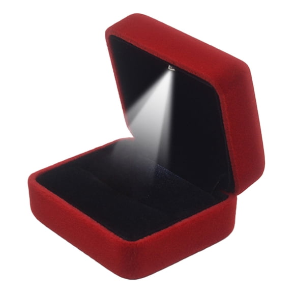 QIQUWOHUL LED Lighted Ring Box Earring Ring Bracelet Necklace Case Wedding Ring Jewelry Display Packaging Organizer Storage Holder Engagement Jewelry Display Case Box