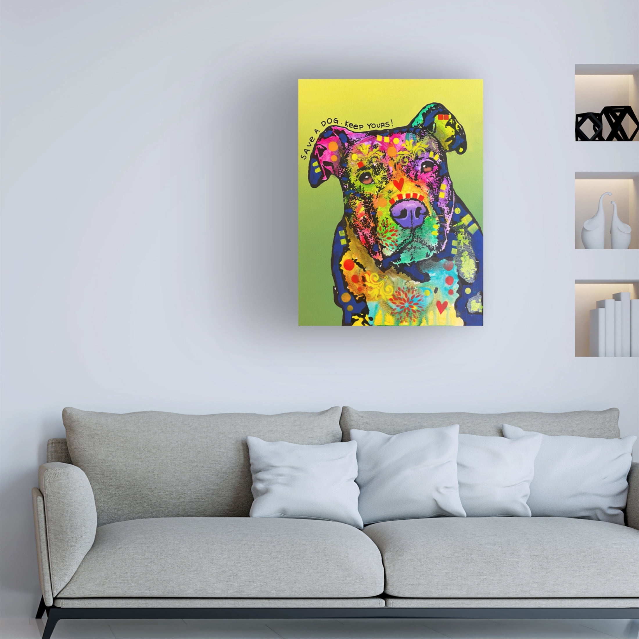 Canvas Wall Art - Dean Russo- Exclusive 'Save A Dog' Wall Art for Living Room, Bedroom, or Office Décor by Trademark Fine Art - 24 x 32 Inches