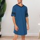 thumbnail image 4 of Pijamas de manga corta para hombres Casual Henley Sleep Shirt Pullover Simple Homewear Sets Hugtrwg Para estrenar, 4 of 9